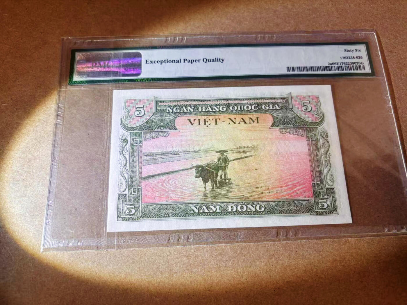 【Blue Auction】✨世界纸币精拍第577期【精】 南越 1955年5盾 PMG66EPQ 