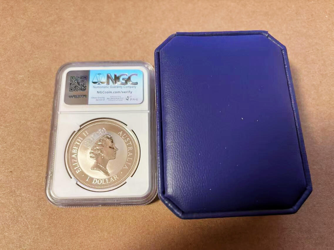 【Blue Auction】✨世界纸币精拍第577期【精】 【带盒 满分】澳大利亚 1997年1元 Kookaburra-Phoenix 大银币 NGC MS70