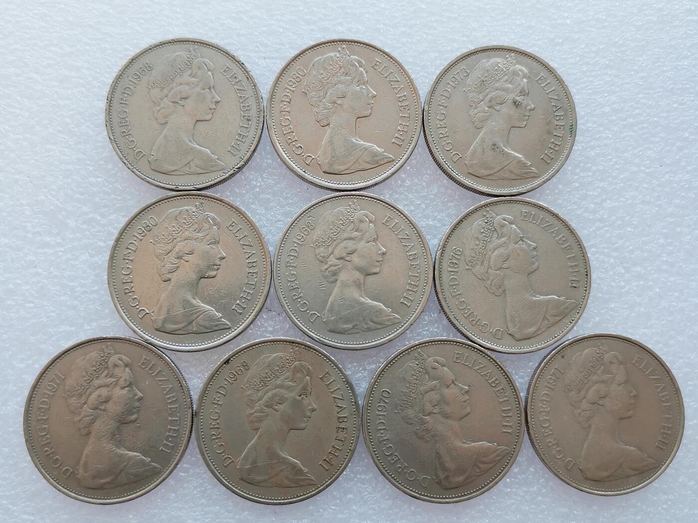 第一海外回流一元起拍收藏 散集专场 第138期 英国青年女王10便士 大版 10枚