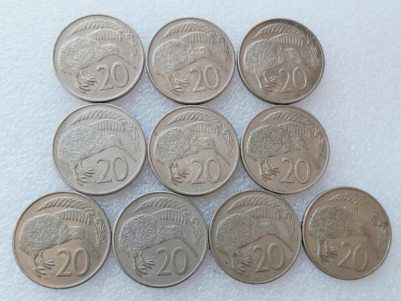 第一海外回流一元起拍收藏 散集专场 第138期 新西兰1982年几维鸟20分 10枚