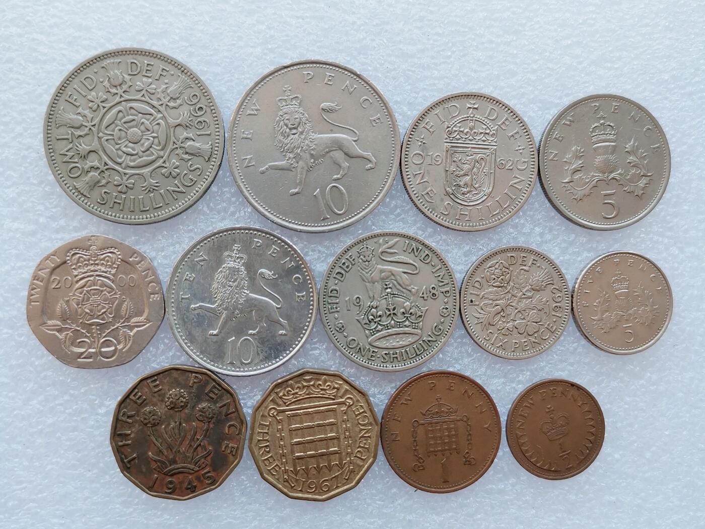 第一海外回流一元起拍收藏 散集专场 第138期 英国硬币 13枚