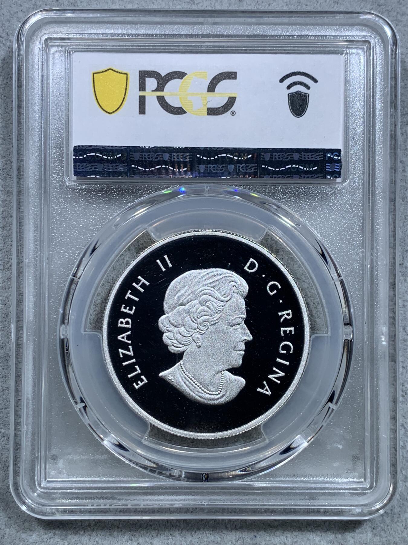 《竞宝斋》第326场 周日，周一，2场连拍 （全场包邮） PCGS PR69DCAM 加拿大2016年联邦盾徽25加元精制纪念银币（克重1盎司，999纯银，限量5985枚，盒证齐全）