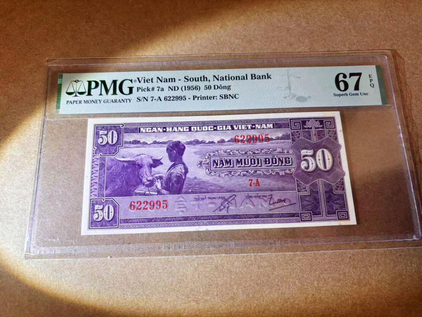 【Blue Auction】✨世界纸币精拍第577期【精】 【无47】南越 1956年50盾 PMG67EPQ 高分 