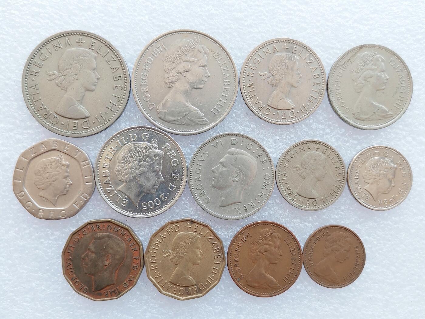 第一海外回流一元起拍收藏 散集专场 第138期 英国硬币 13枚