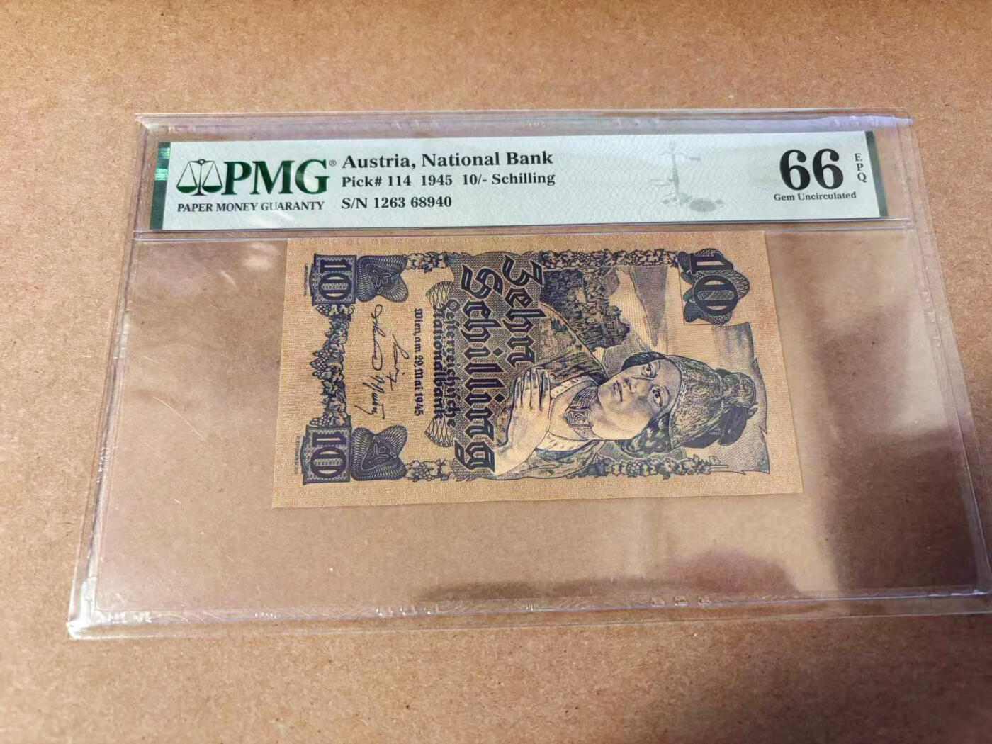 【Blue Auction】✨世界纸币精拍第577期【精】 奥地利 1945年10先令 PMG66EPQ 