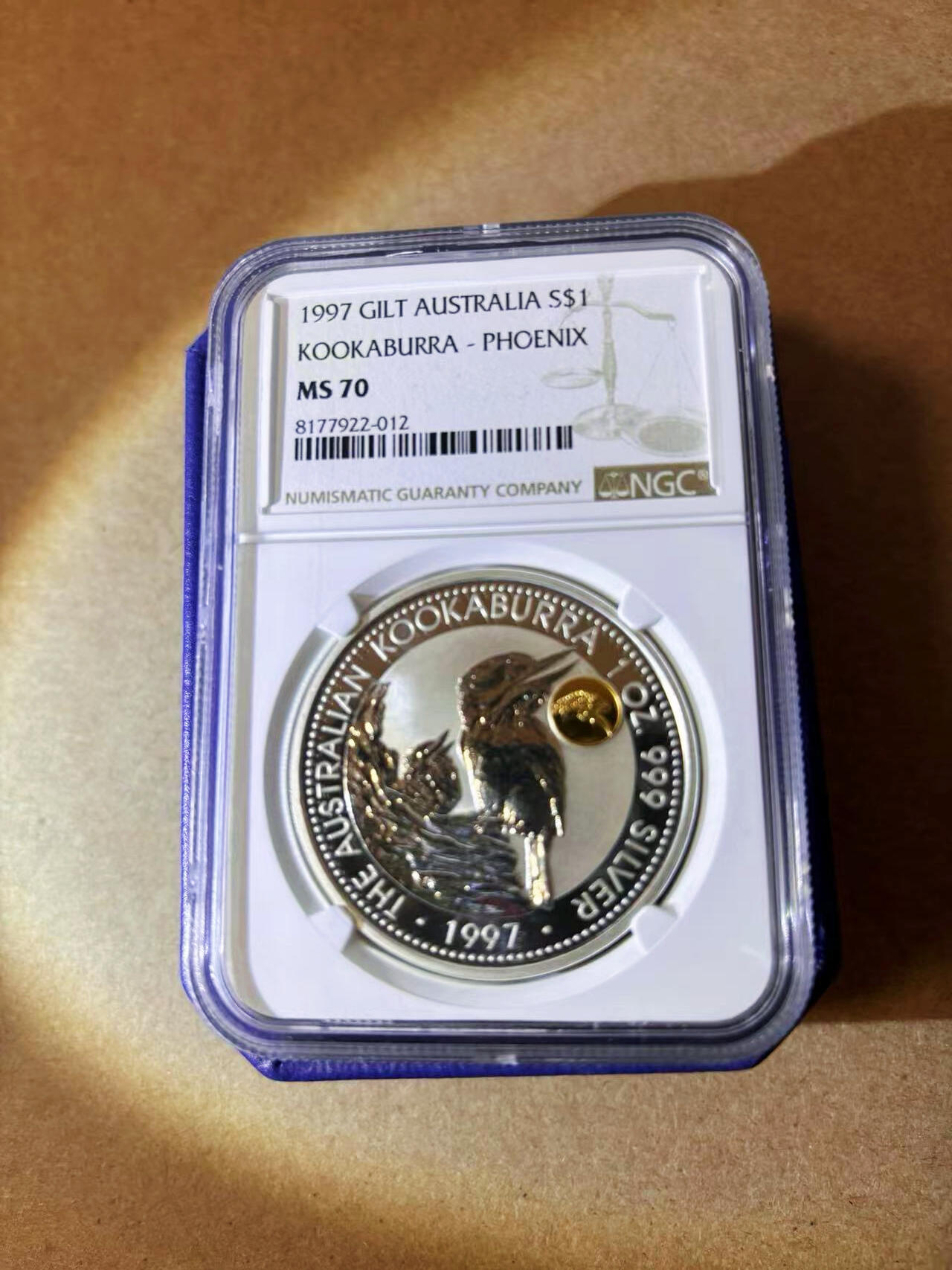 【Blue Auction】✨世界纸币精拍第577期【精】 【带盒 满分】澳大利亚 1997年1元 Kookaburra-Phoenix 大银币 NGC MS70