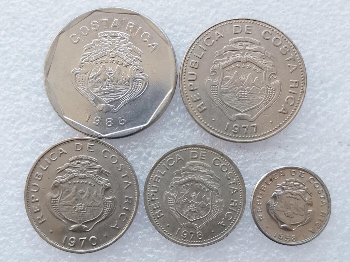 第一海外回流一元起拍收藏 散集专场 第138期 哥斯达黎加硬币5枚