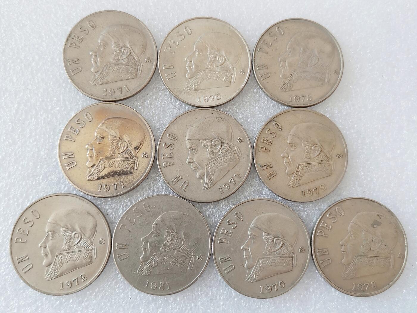 第一海外回流一元起拍收藏 散集专场 第138期 墨西哥1比索硬币 10枚