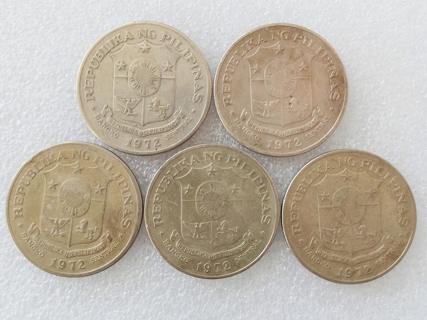 第一海外回流一元起拍收藏 散集专场 第138期 菲律宾1972年1比索大币 5枚