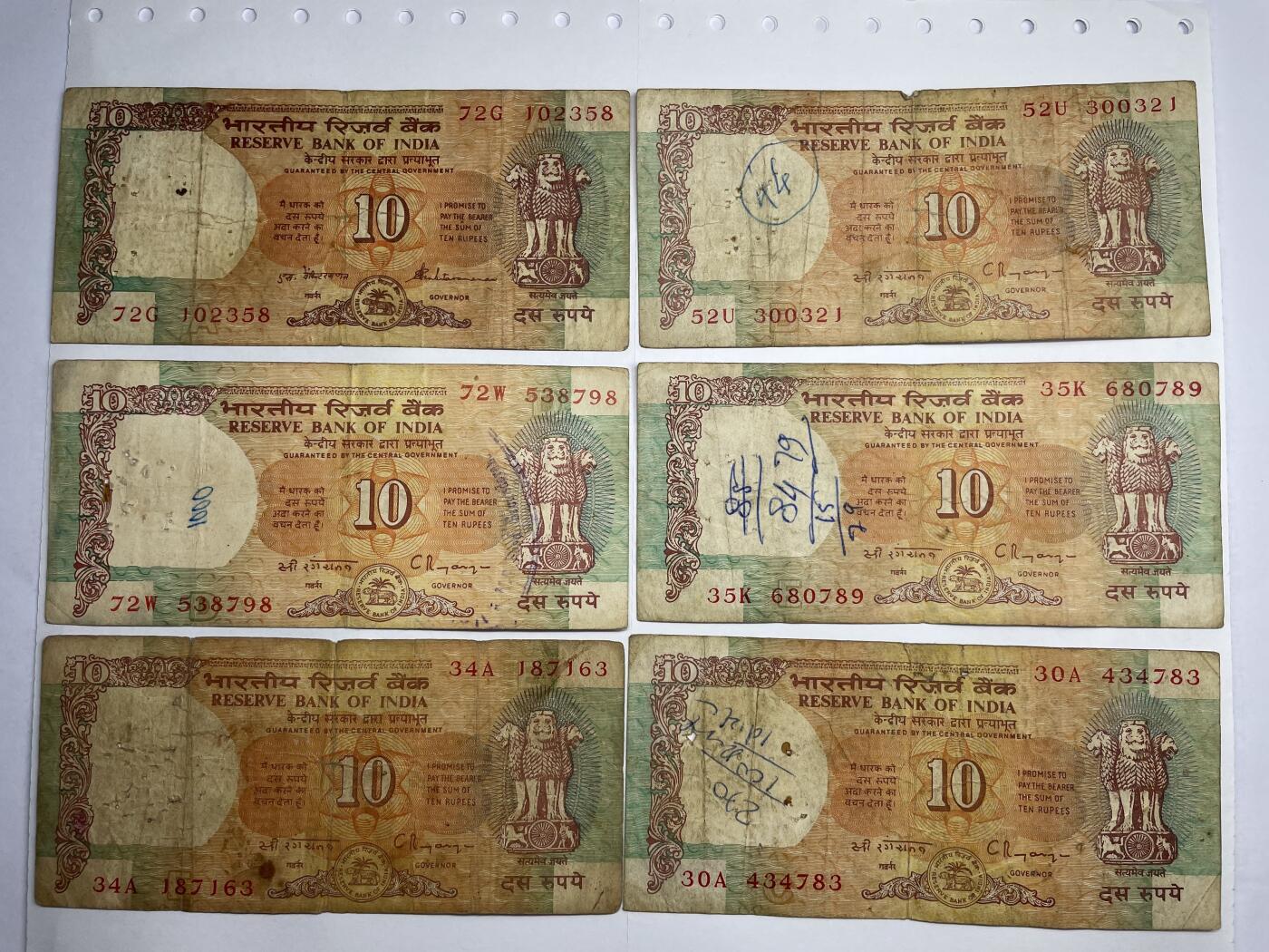 2024年集古藏今外币拍卖第十七期-第10场—（总第170拍-纸币专场），本期拍完结算一次，发货时间2-3天，休息几天后继续新的一期拍卖。 印度10卢比6张