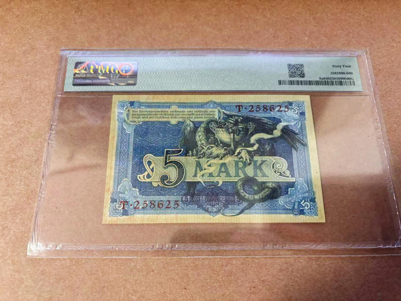 【Blue Auction】✨世界纸币精拍第577期【精】 【a版无47】德国 1904年5马克 PMG64