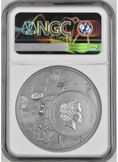S&S Numismatic世界钱币-拍卖 第126期  获奖币*库克群岛2023年 历史仪器(1)星盘 10元高浮雕仿古2盎司纪念银币 NGC MS70冠军分，无盒证