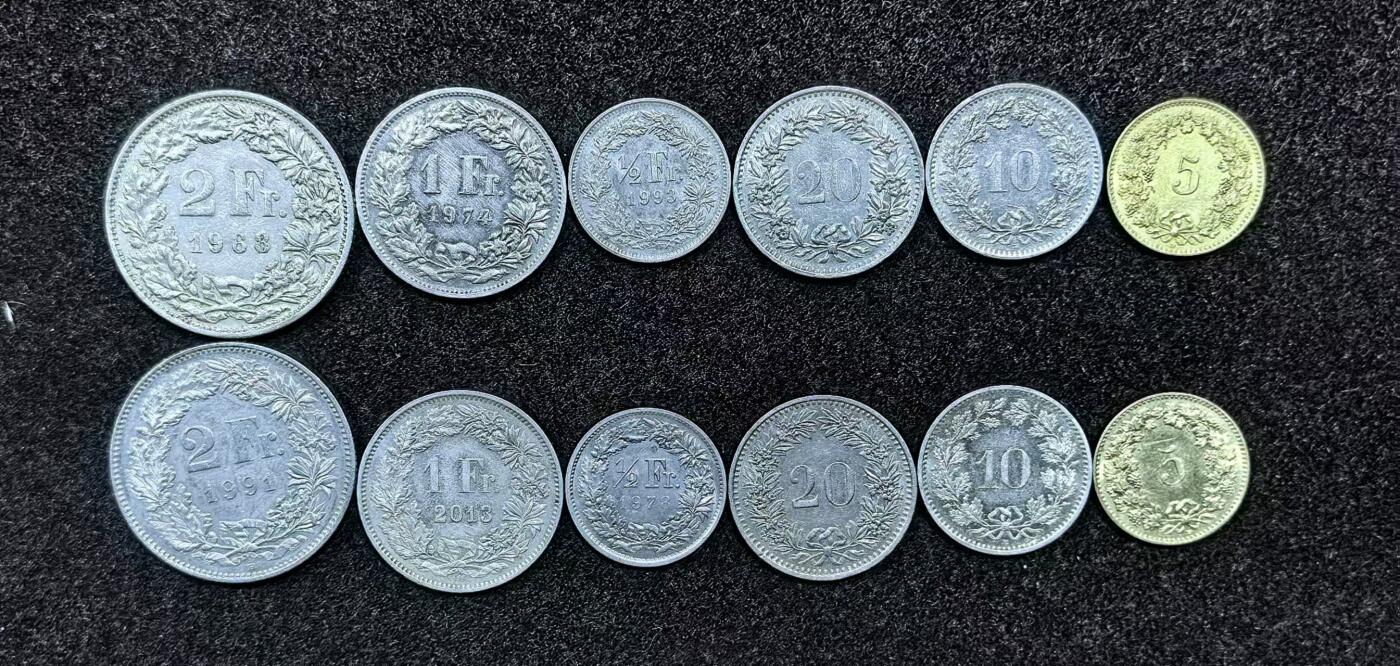 北京马甸外国币专卖微拍第130期，外国非贵金属流通币，纪念币，专场，陆续上新，欢迎关注 瑞士小套2套