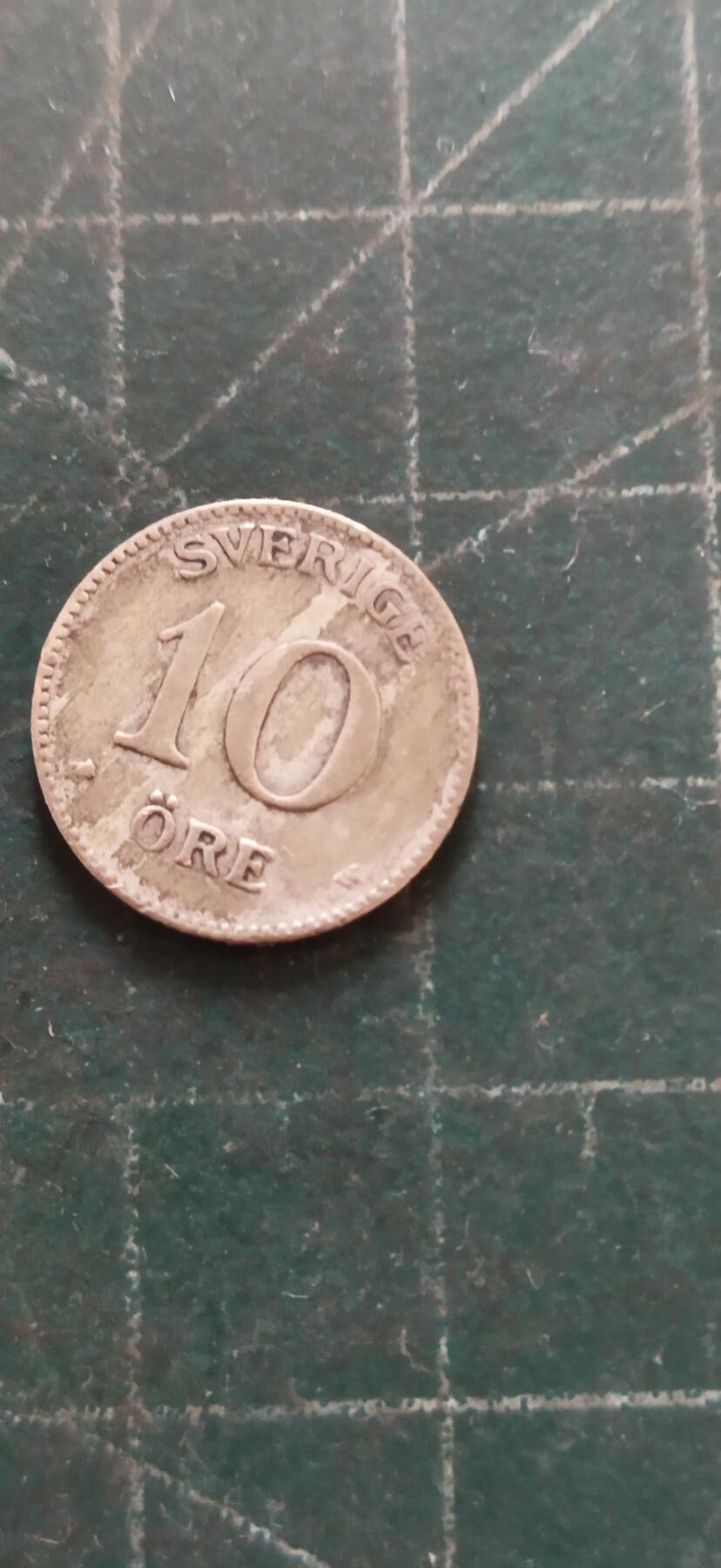 外国硬币初藏2024年第18场 瑞典10欧尔银币1927年。