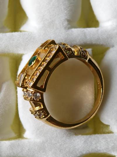 十七期拍卖 回流铜微镶锆石戒指