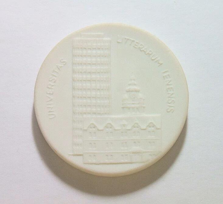 德国大哲学家席勒在耶拿及故居 白色高浮雕大陶章 40MM