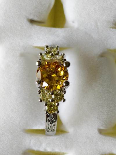 十七期拍卖 - 回流铜微镶锆石戒指