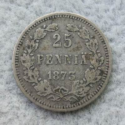 俄属芬兰1873年双头鹰25芬尼银币 - 俄属芬兰1873年双头鹰25芬尼银币