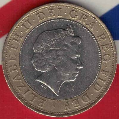 英国2005年2镑 二战胜利纪念币 双金属 实物如图 - 英国2005年2镑 二战胜利纪念币 双金属 实物如图