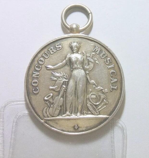 法国1894年 女神站像高浮雕精制大银章 40MM 26.5克