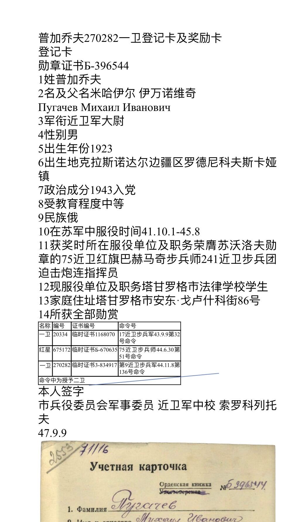 大猫徽章拍卖 第259期 苏联43一卫 档案齐全