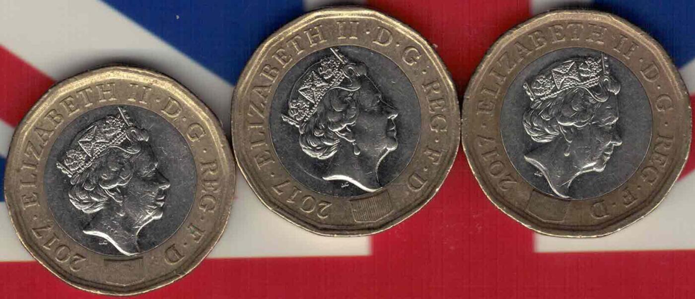 英国2017年1镑 纪念币 双金属 实物图