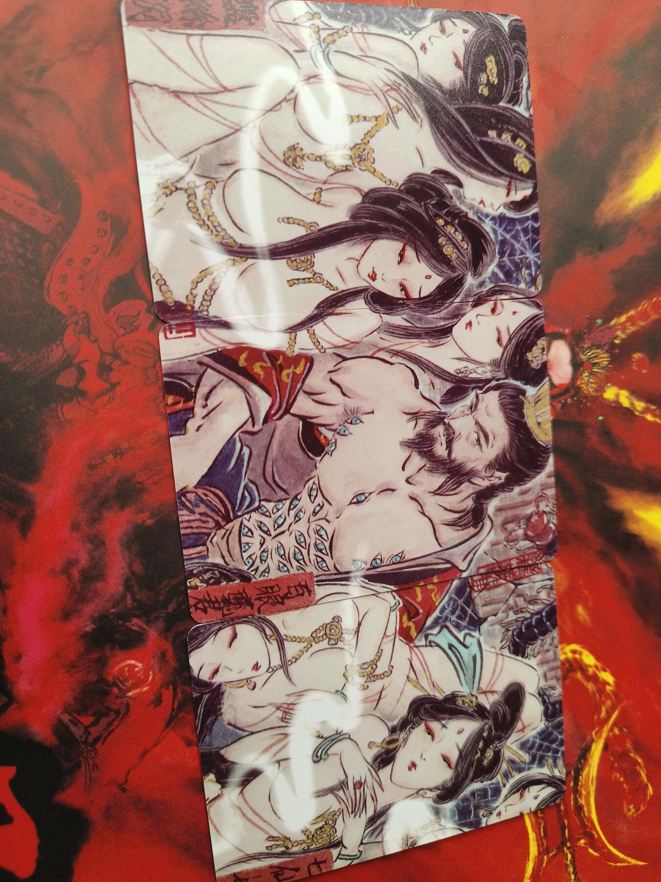 草根集藏——卡牌专场 燎原-彫仙绘盘丝洞+百眼魔君+七仙姑手绘普卡一组