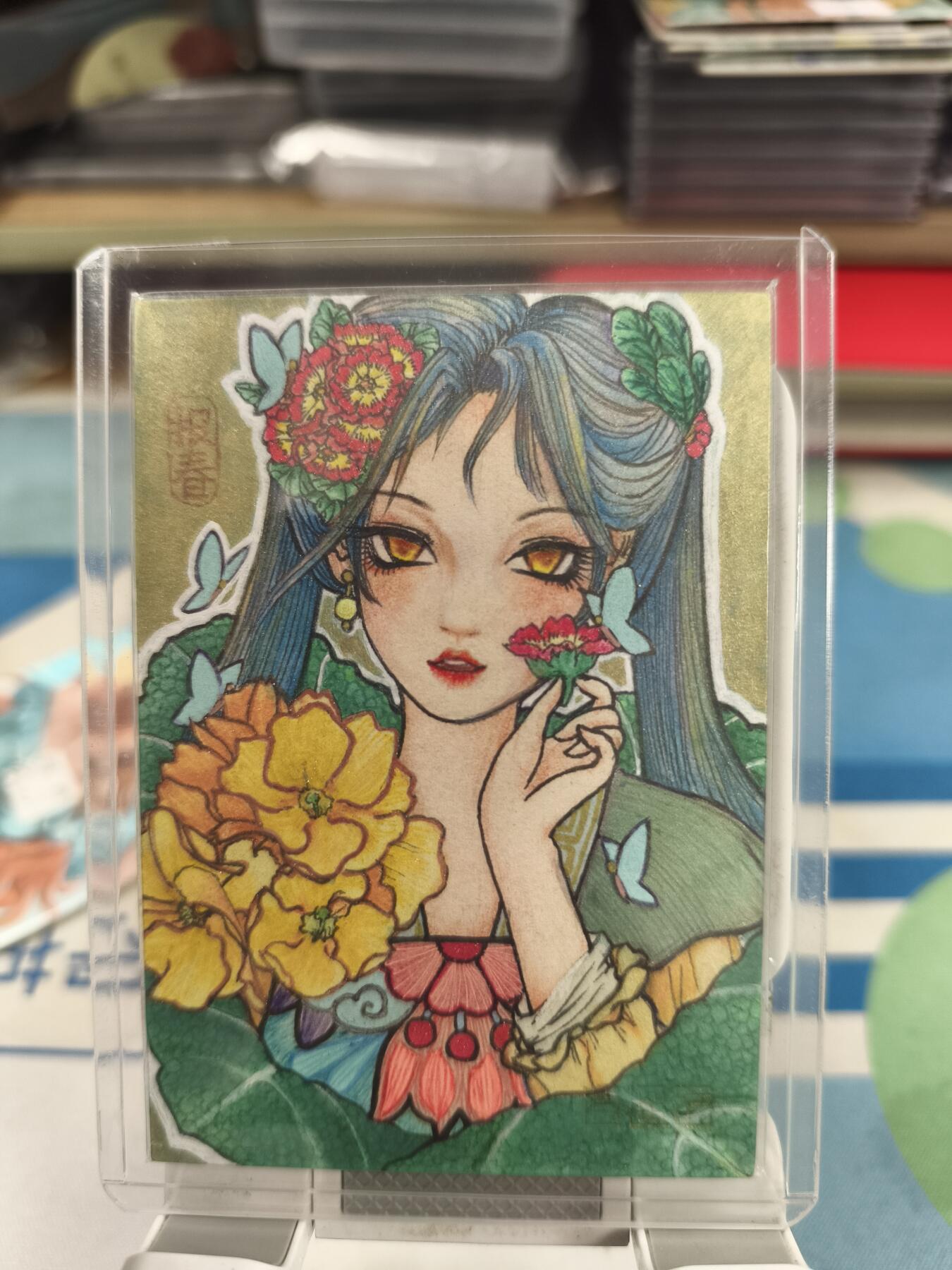 妖精的尾巴卡牌拍卖《庆贺卡萃卡牌》第三十期 手绘卡-报春-画师:迟阳