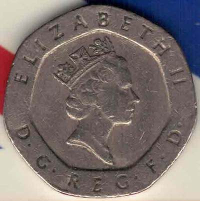 英国1995年20便士 纪念币 实物图 - 英国1995年20便士 纪念币 实物图