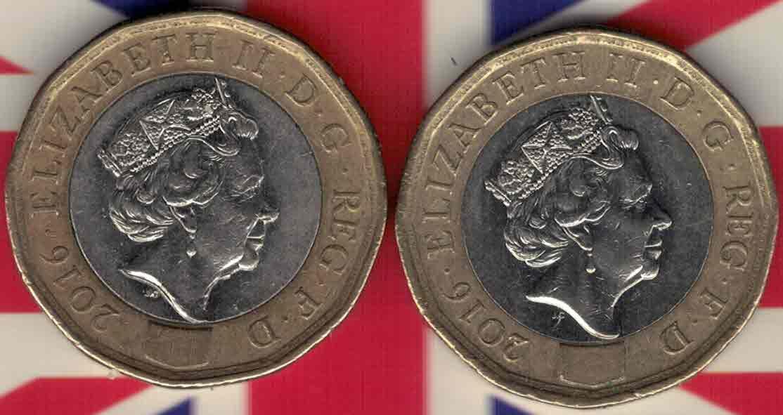 英国2016年1镑 纪念币 双金属 实物如图