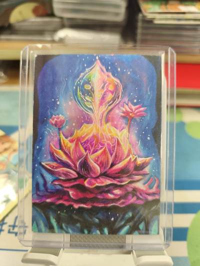 妖精的尾巴卡牌拍卖《庆贺卡萃卡牌》第三十期 - 手绘卡-莲花盛开-画师:艺术家