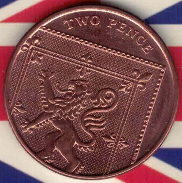 英国2021年2便士 欧洲硬币 实物如图 UNC-