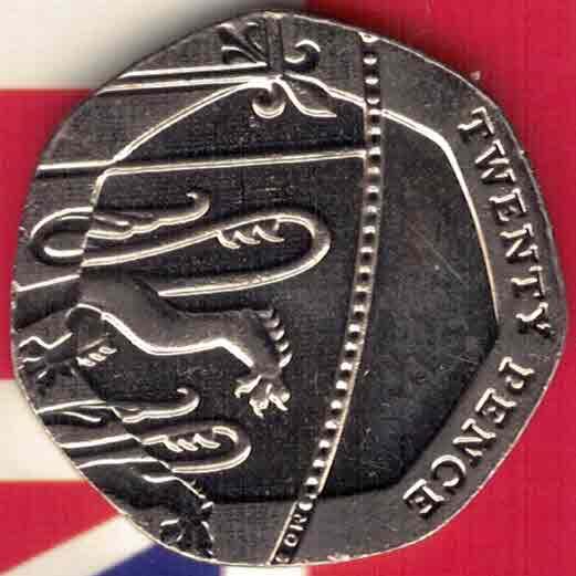 英国2019年20便士 纪念币 实物图 UNC-