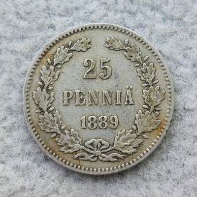 俄属芬兰1889年双头鹰25芬尼银币 - 俄属芬兰1889年双头鹰25芬尼银币