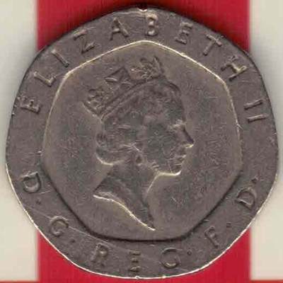 英国1990年20便士 纪念币 实物图 - 英国1990年20便士 纪念币 实物图
