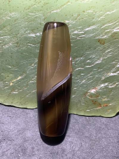 精美亚光高玉化天地巴西玛瑙手工俏色巧雕无相佛意境桶珠一个！ 精美亚光高玉化天地巴西玛瑙手工俏色巧雕无相佛意境桶珠一个！