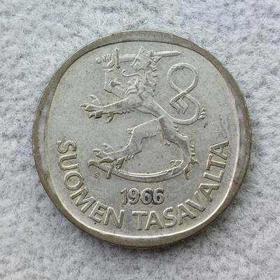 芬兰1966年持剑狮1马克银币 - 芬兰1966年持剑狮1马克银币