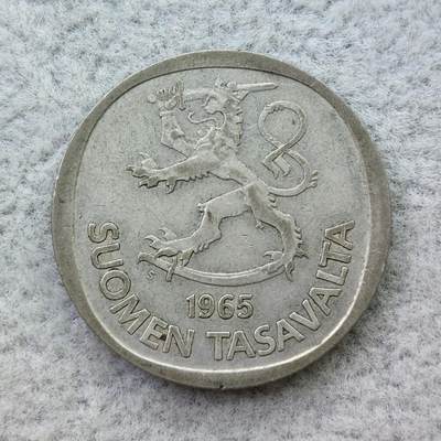芬兰1965年持剑狮1马克银币 - 芬兰1965年持剑狮1马克银币