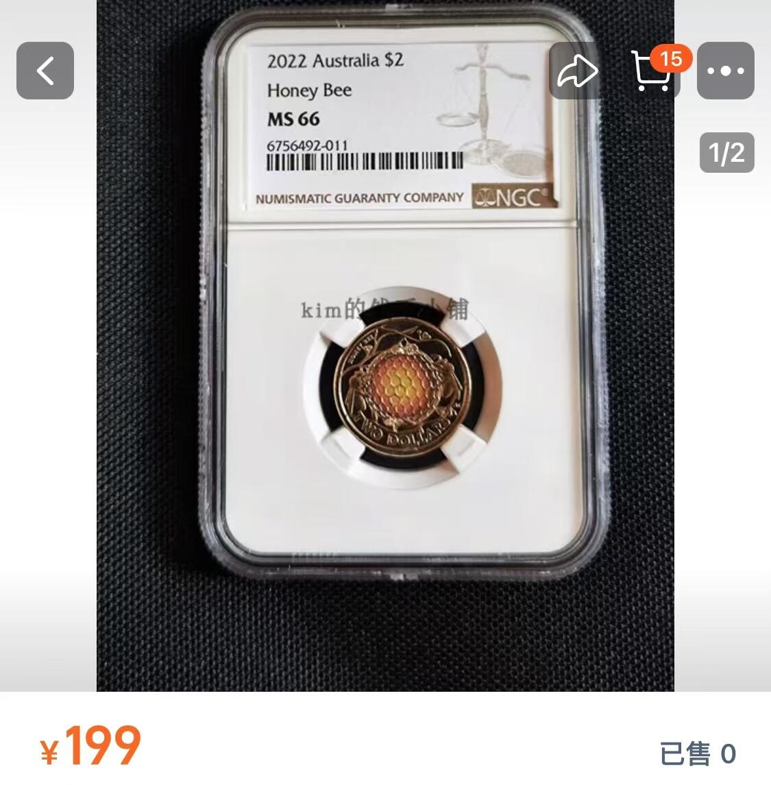【Blue Auction】✨世界纸币精拍第577期【精】 【一组2枚】澳大利亚 2019/2022年2元纪念币 NGC MS66-MS65