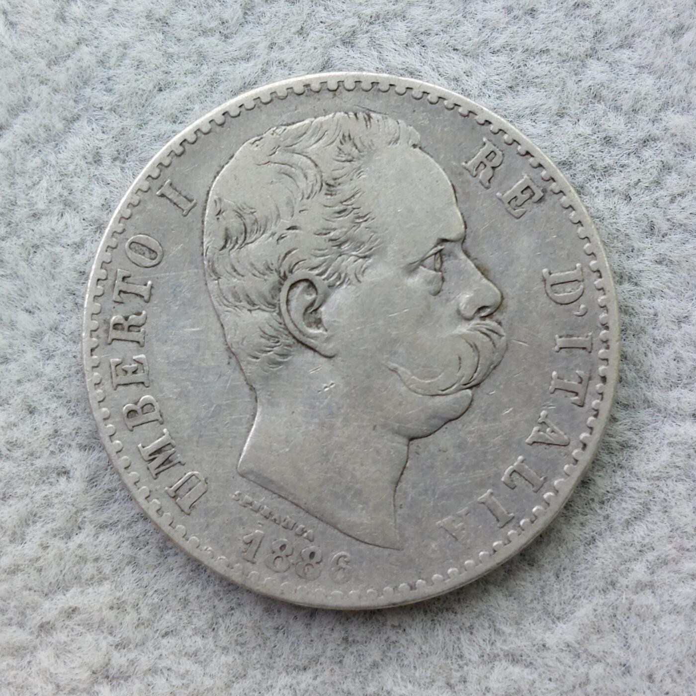 意大利1886年翁贝托2里拉银币