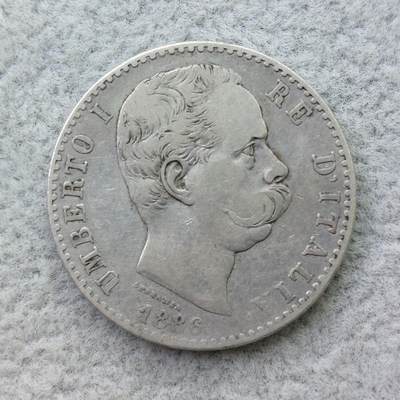 意大利1886年翁贝托2里拉银币 - 意大利1886年翁贝托2里拉银币