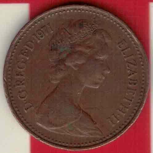 英国1971年1便士 欧洲硬币 实物如图