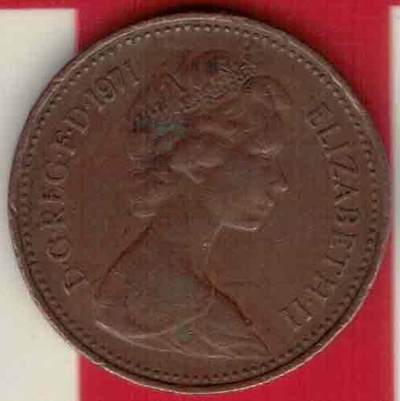 英国1971年1便士 欧洲硬币 实物如图 - 英国1971年1便士 欧洲硬币 实物如图