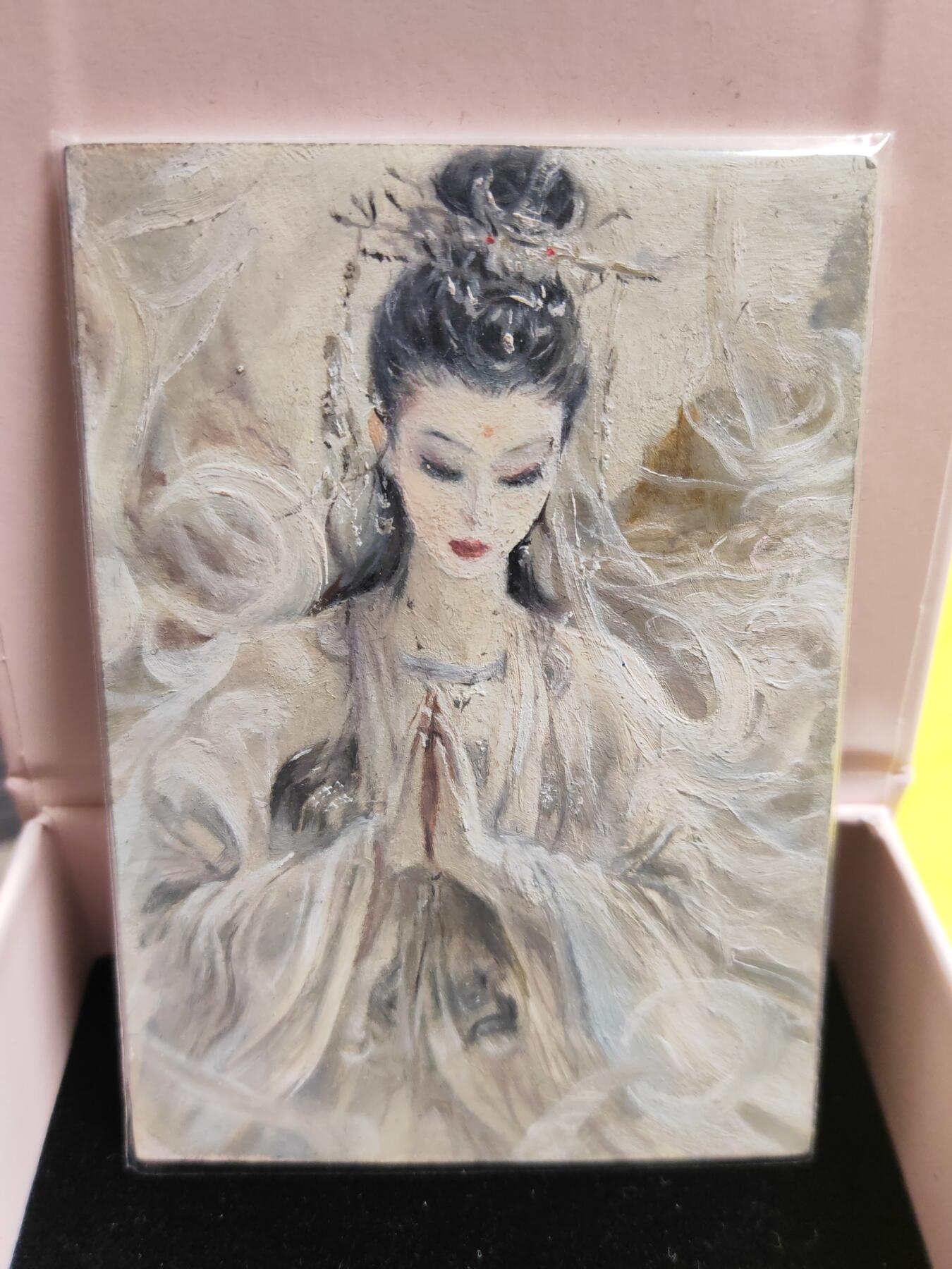 阳大大卡牌超级大甩拍第26期（固定周五晚上八点截拍，持续收拍品，进群福利早知道） 【油画手绘卡】花枪系列 实力画师 「楊」 观自在菩萨 精品油画
