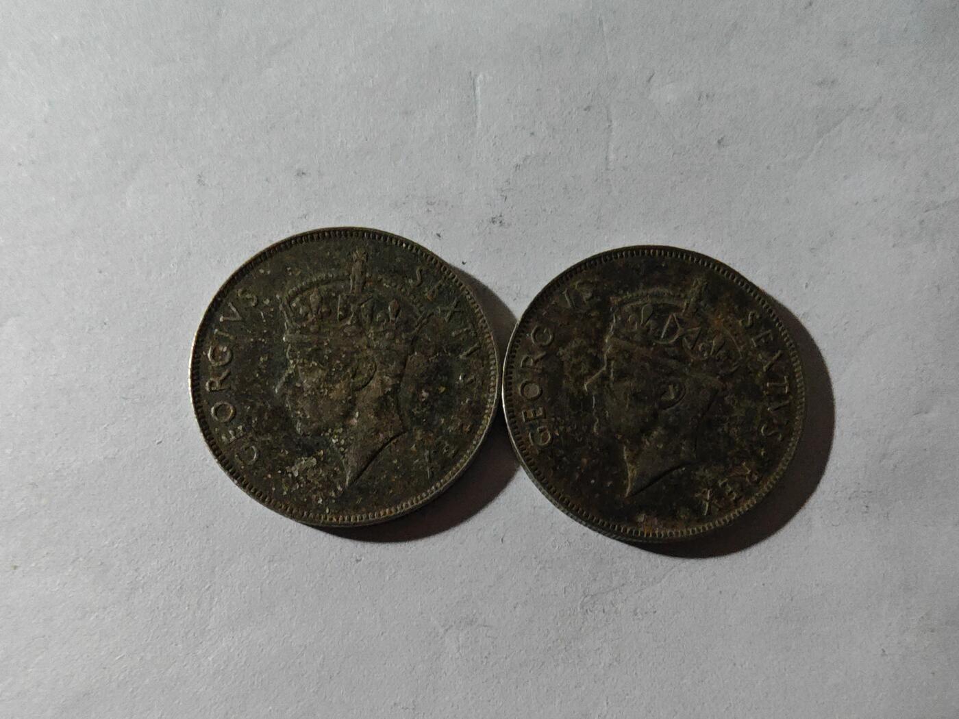 小小杂货铺硬币、银币专场，满35包邮（第一期） 英属东非雪山狮子一先令两枚