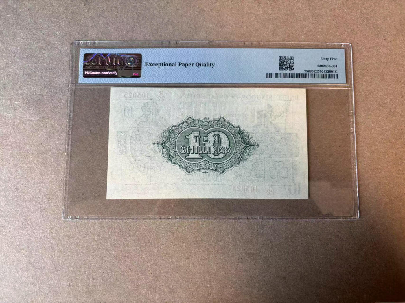 【Blue Auction】✨世界纸币精拍第579期【精】  【无47】英国 1922-23年10先令 英王乔五 PMG65EPQ 绝品 