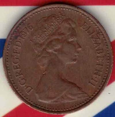 英国1976年1便士 欧洲硬币 实物如图 - 英国1976年1便士 欧洲硬币 实物如图