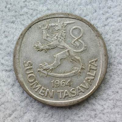 芬兰1964年持剑狮1马克银币 - 芬兰1964年持剑狮1马克银币