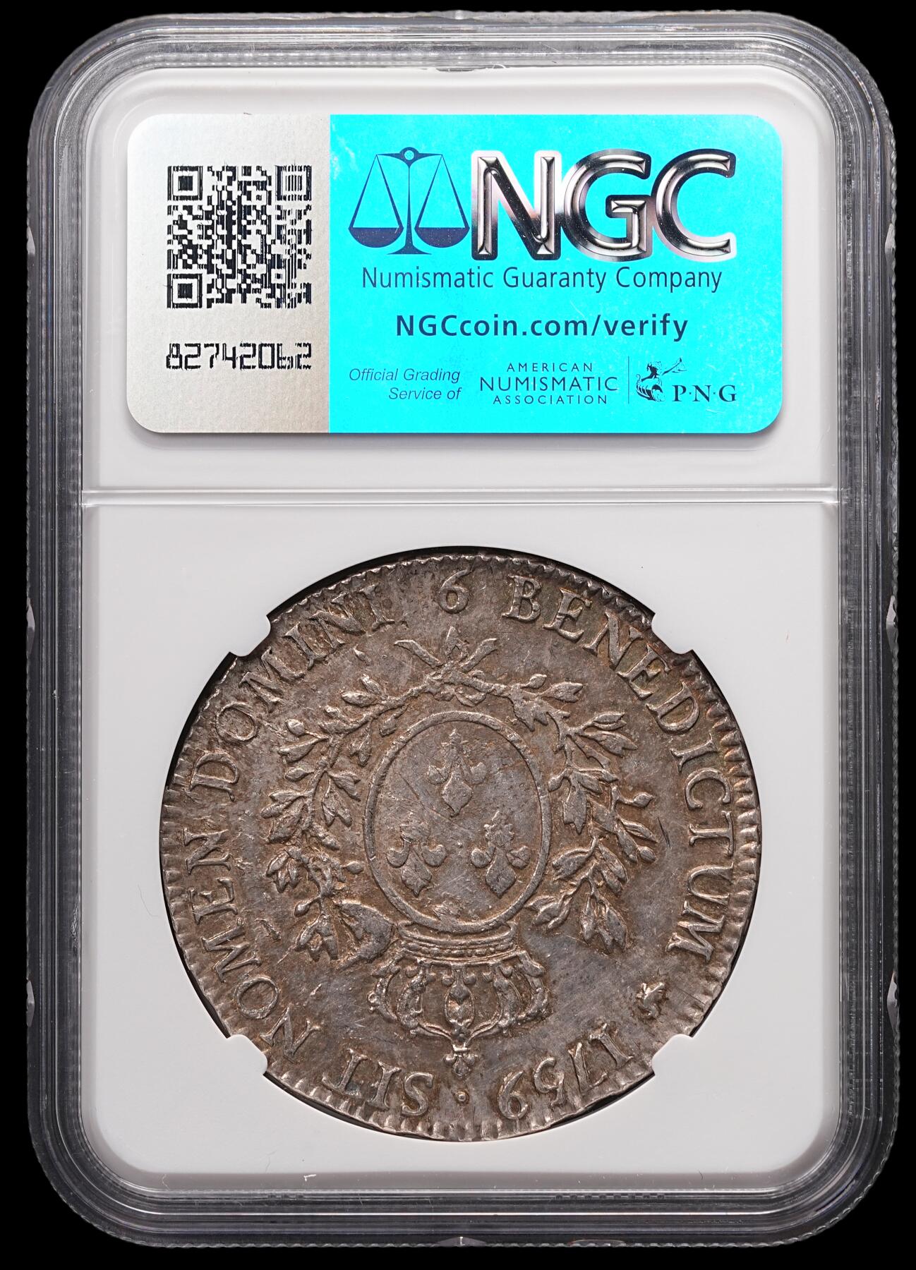 修遠堂世界钱币第四十七期 全场包邮 NGC AU55 1759年法国1埃居大银币 路易十五 9厂铭