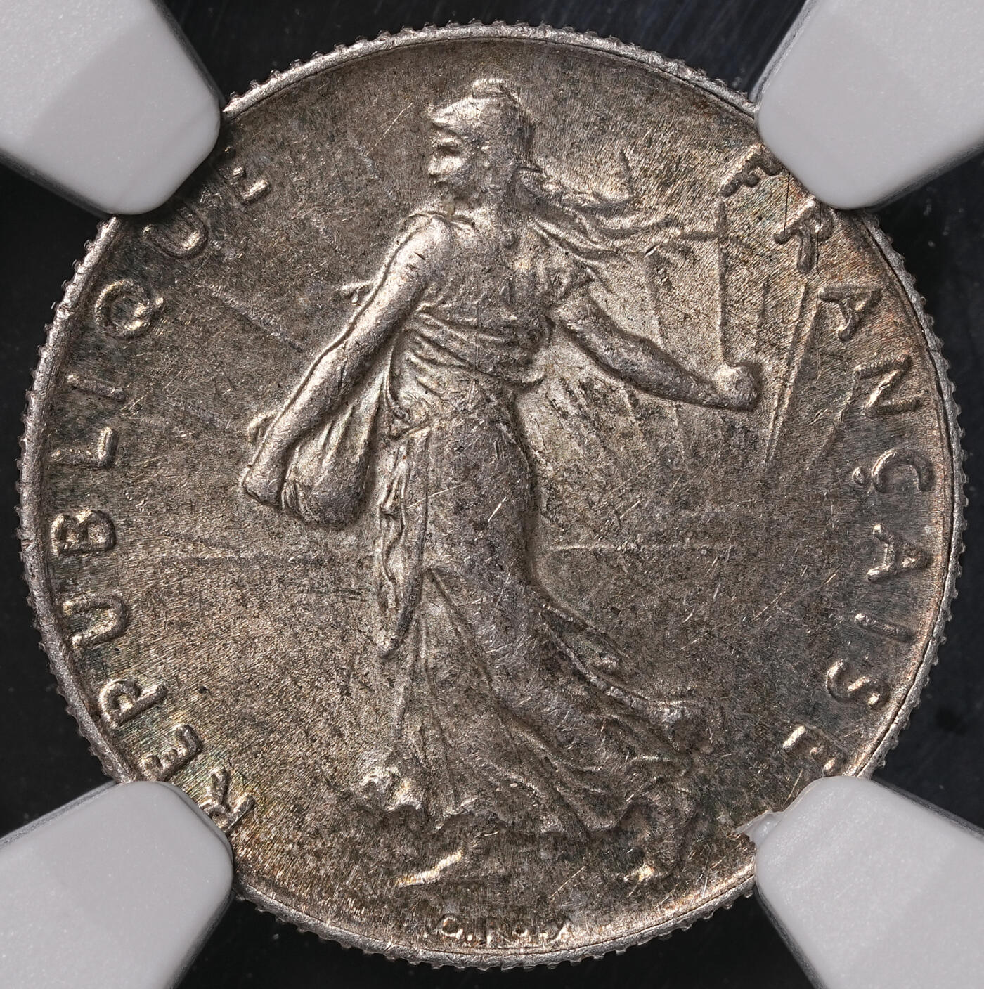 修遠堂世界钱币第四十七期 全场包邮 NGC MS63 1920年法国50分银币